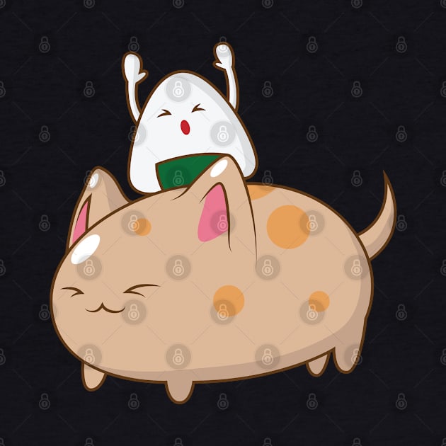 Onigiri rides cat by dieEinsteiger